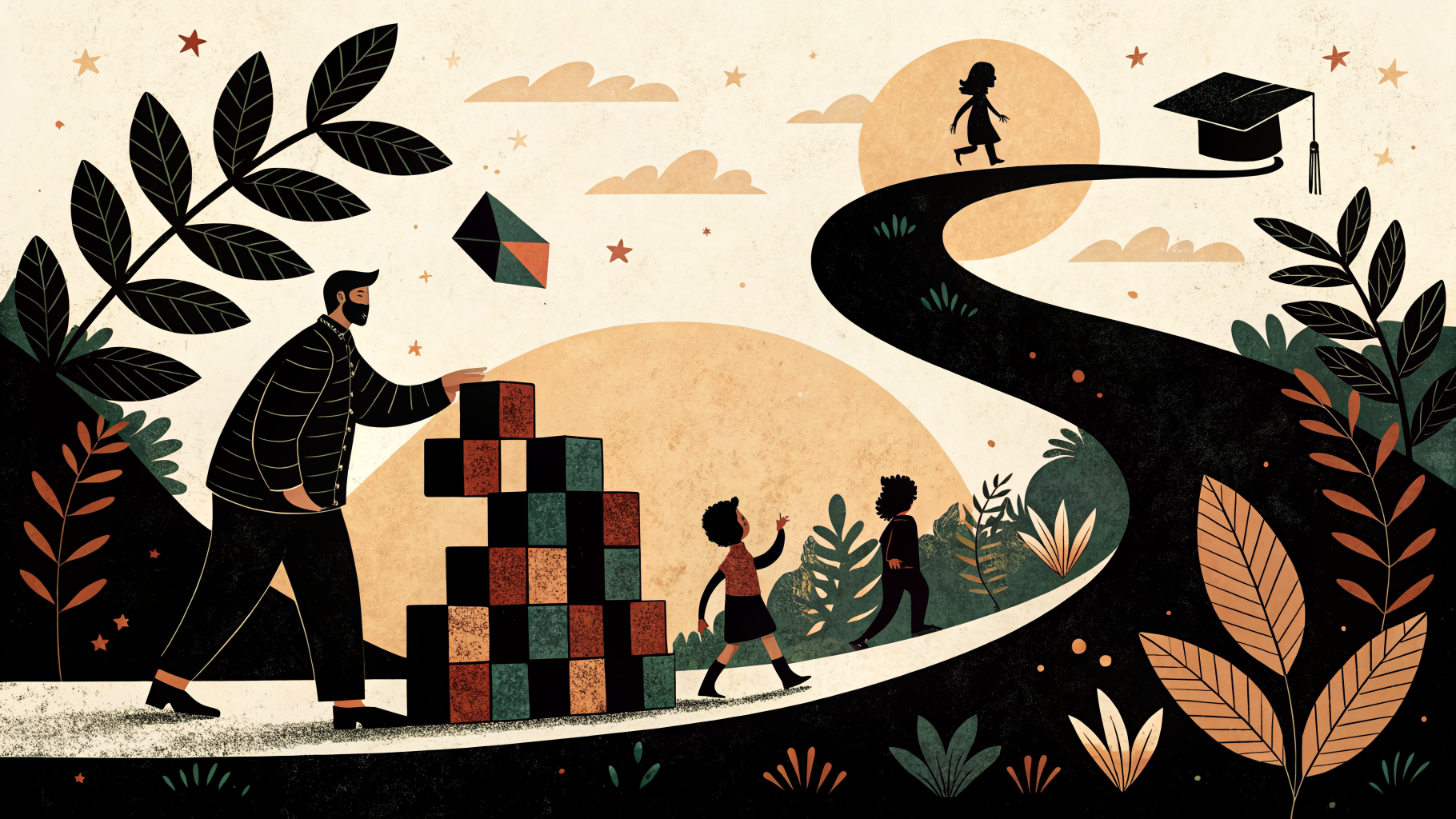 Maestra frente a un tablero de avance en cartulina con sus estudiantes de primaria en una escuela pública mexicana