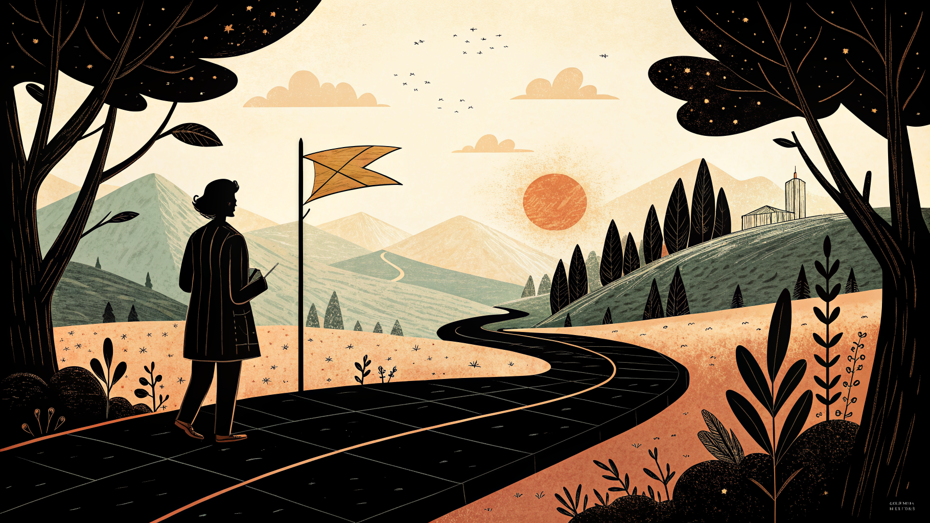 Una docente revisando una plantilla de plan de clase de diseño inverso con mapas curriculares, rúbricas de evaluación y objetivos de aprendizaje mostrados en una pizarra del aula