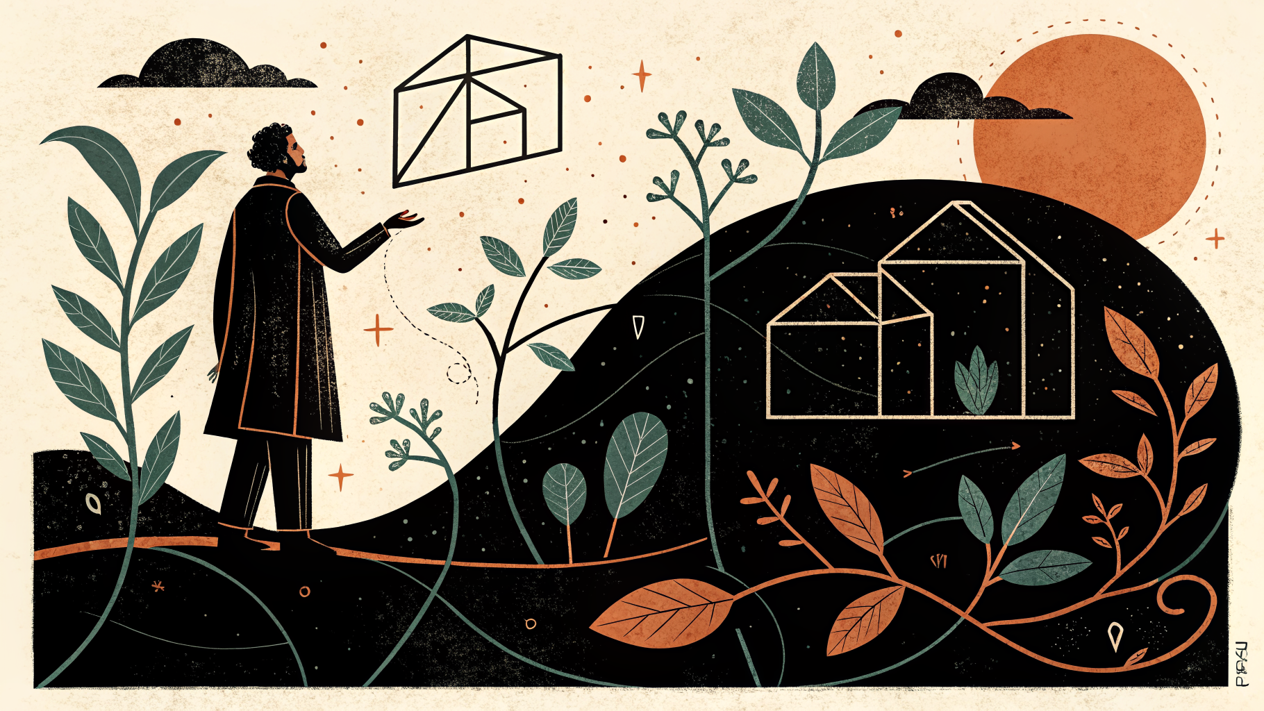 Escritorio de un docente con una plantilla de plan de lección impresa, notas adhesivas y una taza de café