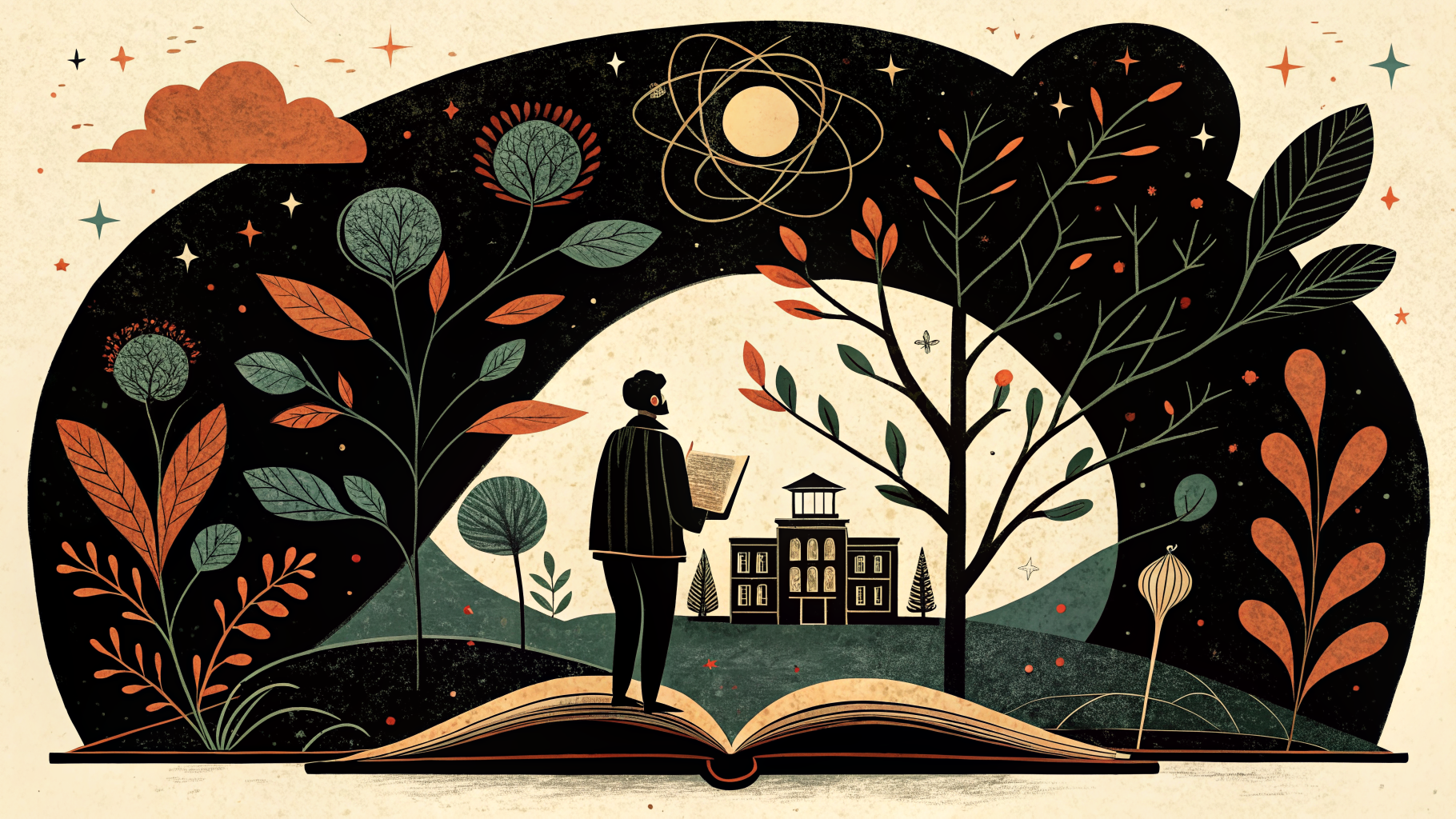 A student teacher writing a B.Ed lesson plan surrounded by NCERT textbooks and teaching learning materials